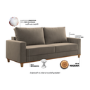 Ver imagem 4 de Sofá Living 3 Lugares 180cm Veludo Lívia