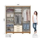 Ver imagem 4 de Guarda Roupa Solteiro 6 Portas 3 Gavetas Caju Off White/Cinamomo