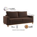 Ver imagem 4 de Sofá Living 3 Lugares 180cm Veludo Lívia