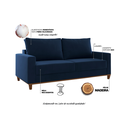 Ver imagem 4 de Sofá Living 3 Lugares 180cm Veludo Lívia