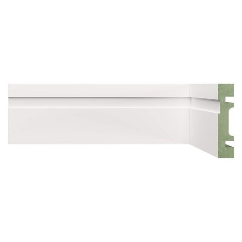Kit Rodapé de MDF 10 Barras Frisadas de 7CMX2,40m Rende 24 Metros Branco/Frisado Moldufama