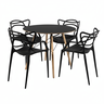 Conjunto Mesa Eames 90cm + 4 Cadeiras Allegra Empilhável Inmetro Sala Cozinha Jantar - La Mobilia - 5