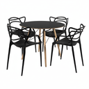 Ver imagem 5 de Conjunto Mesa Eames 90cm + 4 Cadeiras Allegra Empilhável Inmetro Sala Cozinha Jantar - La Mobilia