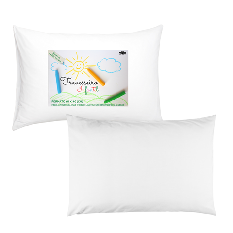 Travesseiro Infantil Select Kids até 10 Anos com Fronha 100% Algodão Percal