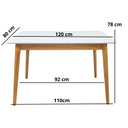 Ver imagem 3 de Mesa de Jantar 120x80cm Tampo MDF Laca Dallas Branco/Nozes