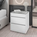 Ver imagem 2 de Mesa de Cabeceira Belize com Tampo de Vidro Branco