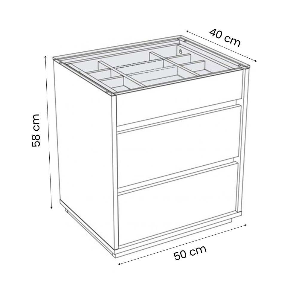 Mesa de Cabeceira Belize com Tampo de Vidro Branco - 4