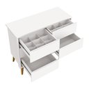 Ver imagem 5 de Jogo de Quarto Infantil Theo Guarda Roupa 2 Portas e Cômoda 6 Gavetas Branco Fosco com Pés Madeira N