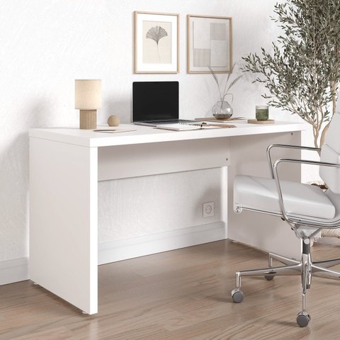 Escrivaninha Mesa Escritório em Tamburato Acabamento em BP Ficus 135cm CabeCasa MadeiraOriginals