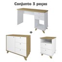 Ver imagem 2 de Conjunto 3 Peças com Escrivaninha Sky, Armário Baixo e Gaveteiro Day Olmo Branco Artany