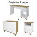 Ver imagem 2 de Kit 3 Peças com Escrivaninha Sky, Armário Baixo e Gaveteiro Day