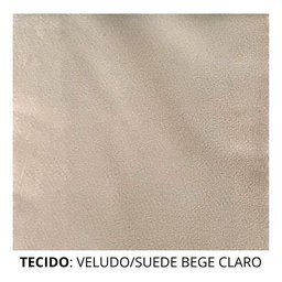 Kit Poltrona Puff Amamentação Encosto Alto Balanço Suede Bege - 5
