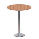 Ver imagem 1 de Mesa Pisa Beta Bistrô Fratini 107,50cm (a) Disco Redondo Inox Tampo Mdp Redondo Noce Nat 60cm (l)