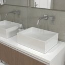 Ver imagem 1 de Cuba para Banheiro sem Apoio para Torneira Fundo Oculto Quartzo Newstone Venturi