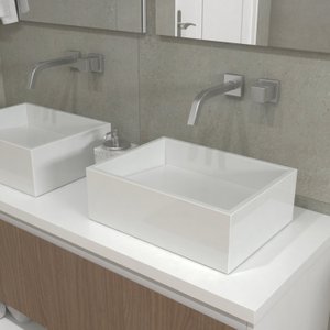 Cuba Para Banheiro sem Apoio Para Torneira Fundo Oculto Quartzo Newstone Venturi