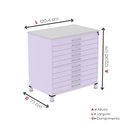 Ver imagem 3 de Mapoteca 10 Gavetas MAP10 120,4cm x 122,3cm Aço Roxo/Lilás/Cinza