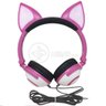Fone de Ouvido Gatinho Sem Fio Com Led Orelha Gato Dobrável Infantil Microfone H'Maston - Rosa - 6