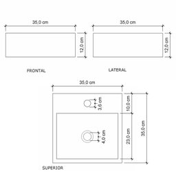 Cuba Para Banheiro com Apoio Para Torneira Topazio Newstone Venturi - 2