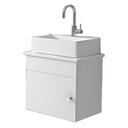 Ver imagem 2 de Gabinete para Banheiro de Madeira Suspenso com Cuba e Espelho