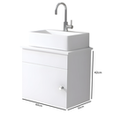 Ver imagem 3 de Gabinete para Banheiro de Madeira Suspenso com Cuba e Espelho