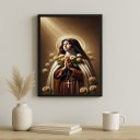 Ver imagem 1 de Quadro Santa Teresinha com Rosas 33x24cm:moldura Preta