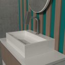 Ver imagem 4 de Cuba Para Banheiro com Apoio Para Torneira Fundo Oculto Diamond Newstone Venturi