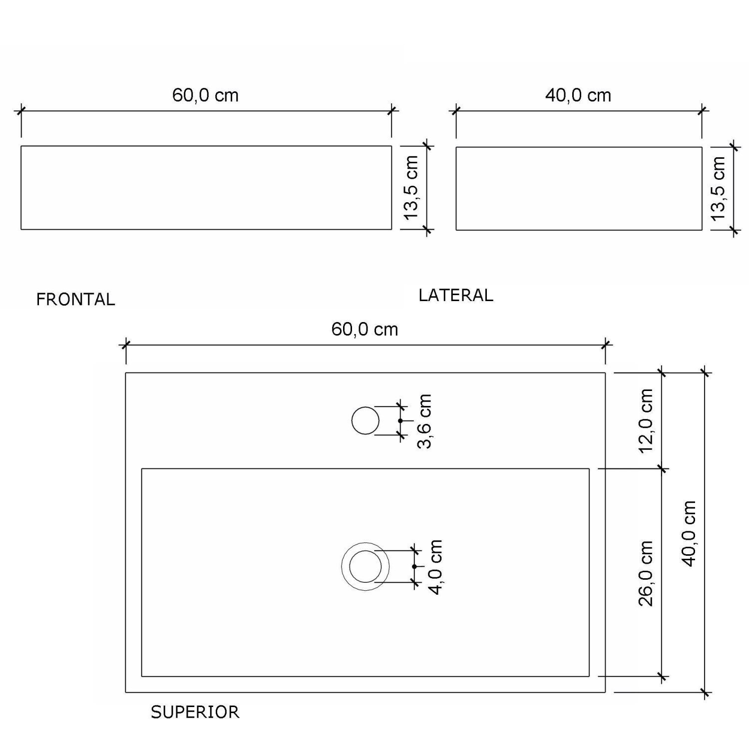 Cuba Para Banheiro com Apoio Para Torneira Esmeralda Newstone Venturi - 3