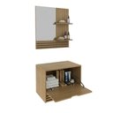 Ver imagem 4 de Armário de Banheiro 60 cm 1 Porta 1 Gaveta com Espelho Ripado BN3689 Amêndoa - Tecno Mobili