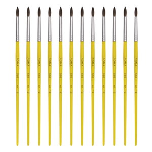 Pincel para Artesanato Pelo de Pônei N. 12 - 12 Unidades