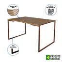 Ver imagem 3 de Mesa de Jantar Industrial Base Ferro Cobre Tampo 137x90 Amêndoa