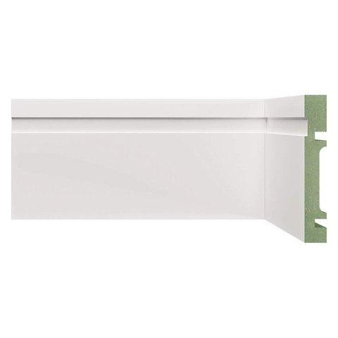 Kit Rodapé de MDF 15 Barras Frisadas de 10CMX2,40m Rende 36m Branco/Frisado Moldufama