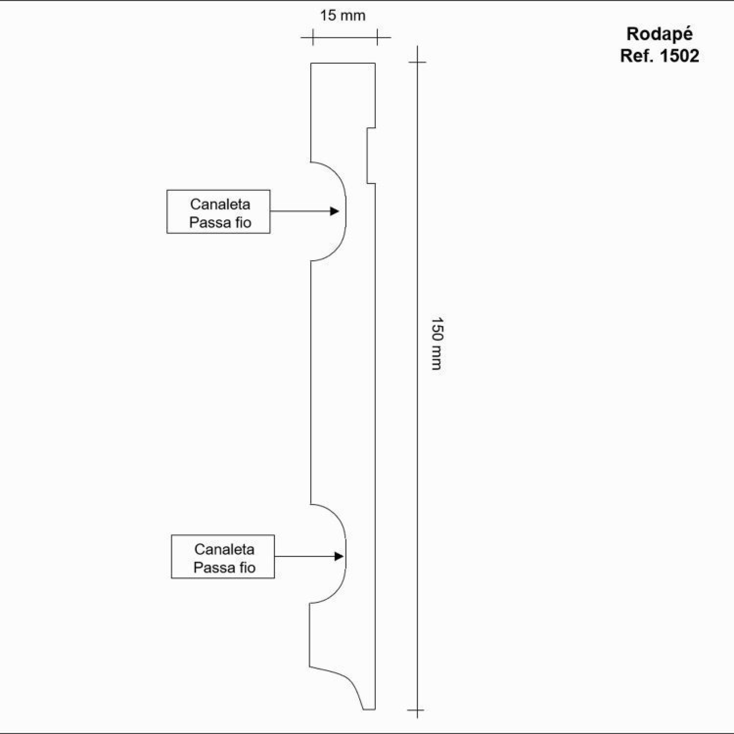 Kit Rodapé de MDF 10 Barras Frisadas de 15cm x 2,40m Rende 24 Metros Moldufama - 2