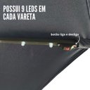Ver imagem 6 de Ombrelone Lateral Suspenso Jardim 3 Metros com Led Alumínio Manivela Preto Importway Iwobll-300 Pt