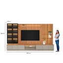Ver imagem 5 de Estante para TV Modular com Cristaleira LED 380x220cm para TV até 75 Polegadas Magnum Marrom
