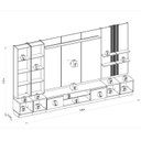 Ver imagem 4 de Estante para TV Modular com Cristaleira LED 380x220cm para TV até 75 Polegadas Magnum Marrom