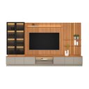 Ver imagem 6 de Estante para TV Modular com Cristaleira LED 380x220cm para TV até 75 Polegadas Magnum Marrom
