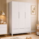 Ver imagem 2 de Guarda Roupa Infantil Quater 3 Portas Linha Cozy Branco Fosco