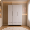 Ver imagem 1 de Guarda Roupa Infantil Quater 3 Portas Linha Cozy Branco Fosco