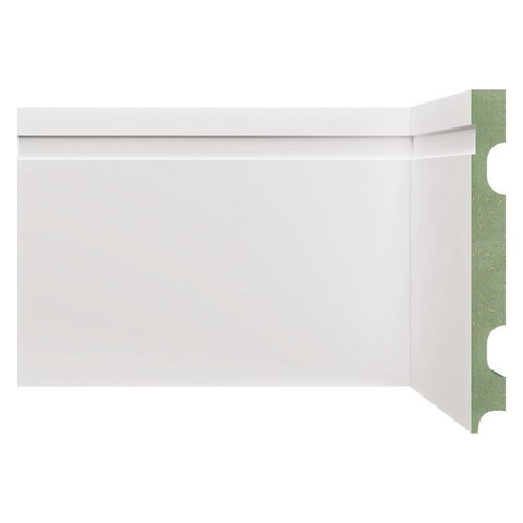 Kit Rodapé de MDF 20 Barras Frisadas de 15CMX2,40m Rende 48m Branco/Frisado Moldufama