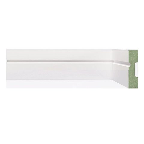 Kit Rodapé de MDF 30 Barras Frisadas de 5CMX2,40m Rende 72 Metros Branco/Frisado Moldufama