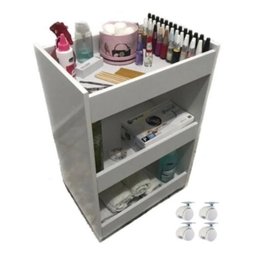 Carrinho Multiuso + Armário Para Organização Madeira Mdp - 5