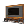 Painel Home Suspenso Ripado Treviso 2.1 com LED Para TV's até 70" Freijó Cinza Urbano DJ Móveis - 2