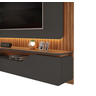Painel Home Suspenso Ripado Treviso 2.1 com LED Para TV's até 70" Freijó Cinza Urbano DJ Móveis - 5