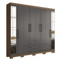 Ver imagem 4 de Guarda Roupa Casal 8 Portas 6 Gavetas Master com Espelho e Pés