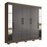 Guarda Roupa Casal 8 Portas 6 Gavetas Master com Espelho e Pés - 4