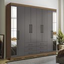 Ver imagem 2 de Guarda Roupa Casal 8 Portas 6 Gavetas Master com Espelho e Pés