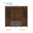 Ver imagem 5 de Guarda Roupa Casal com Espelho e Pés 8 Portas e 6 Gavetas Master Cinza/Jatobá/Grafite