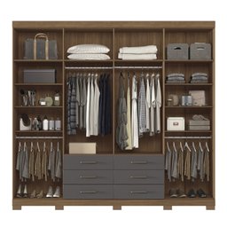 Guarda Roupa Casal 8 Portas 6 Gavetas Master com Espelho e Pés - 3