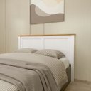 Ver imagem 2 de Conjunto Quarto: Cabeceira Cama, 2 Mesas de Cabeceiras Branco/freijó Topázio Madeira Pinus - Finestr