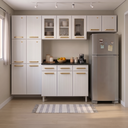 Ver imagem 1 de Cozinha Compacta Modulada Aço 4 Peças com Tampo Branca